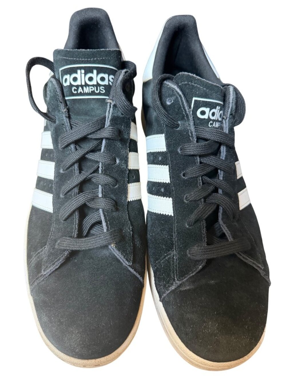 Adidas Campus Black & White Mens Size 12 Suede Casual Sneakers